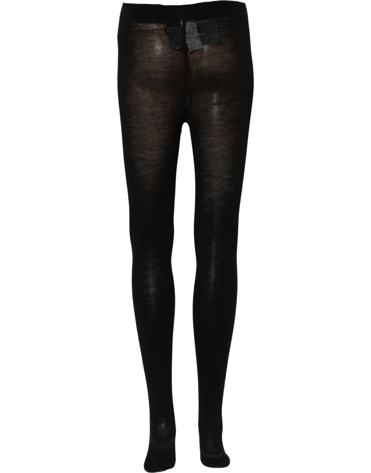 Dolce & Gabbana Black Wool Stretch Tights Stocking Accessory Socks - Eljoys Fashion 