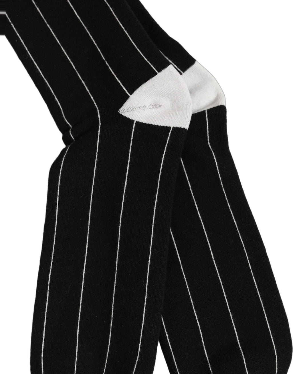 Dolce & Gabbana Men Black Pinstripe Logo Knee High Accessory Socks - Eljoys Fashion 