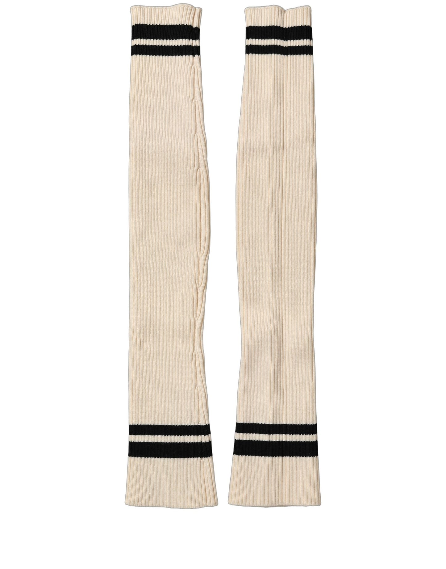 Dolce & Gabbana Cream Wool Thigh High Leg Warmer Accessory Socks