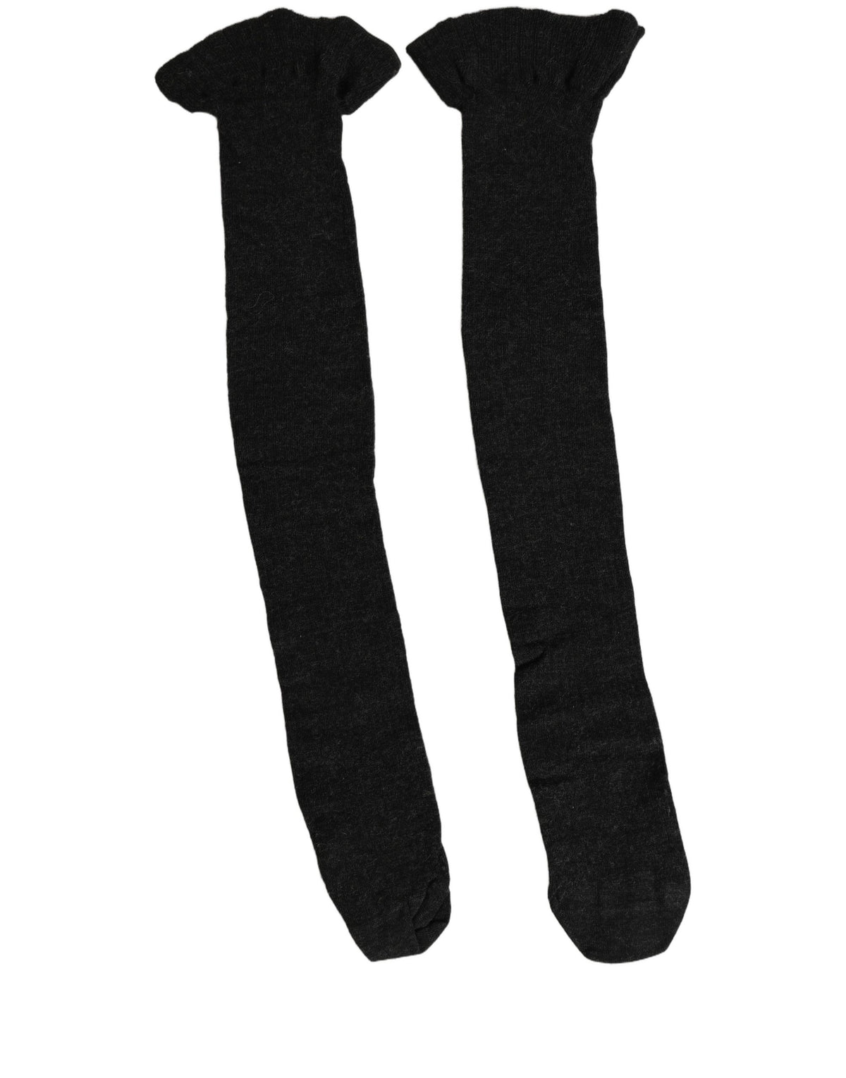 Dolce & Gabbana Black Wool Logo Calf Long Women Accessory Socks - Eljoys Fashion 