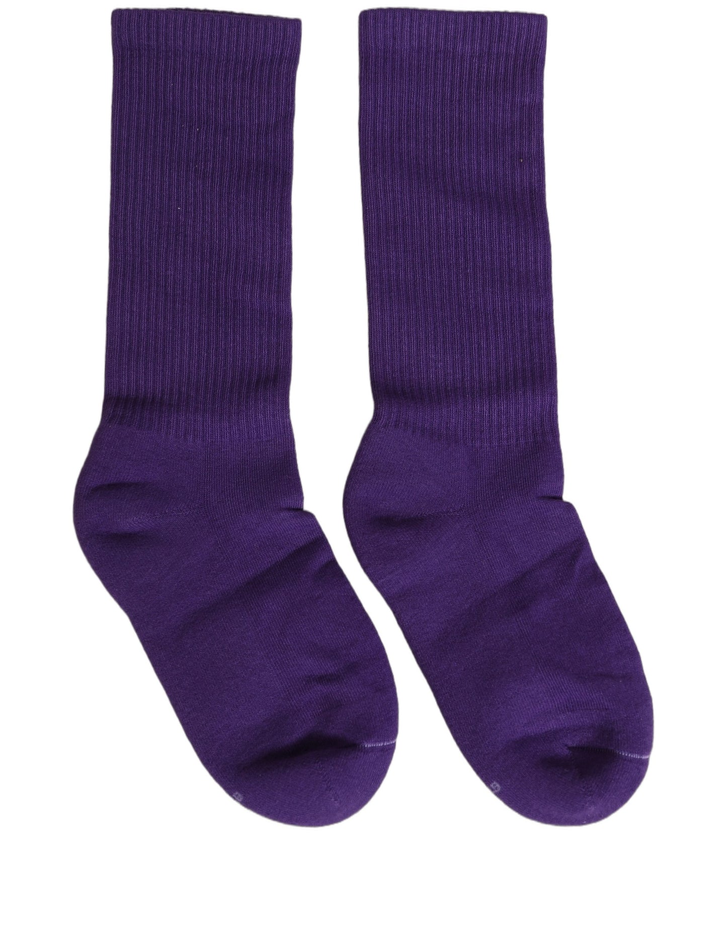 Dolce & Gabbana Violet Cotton Ribbed Mid Calf Women Accessory Socks