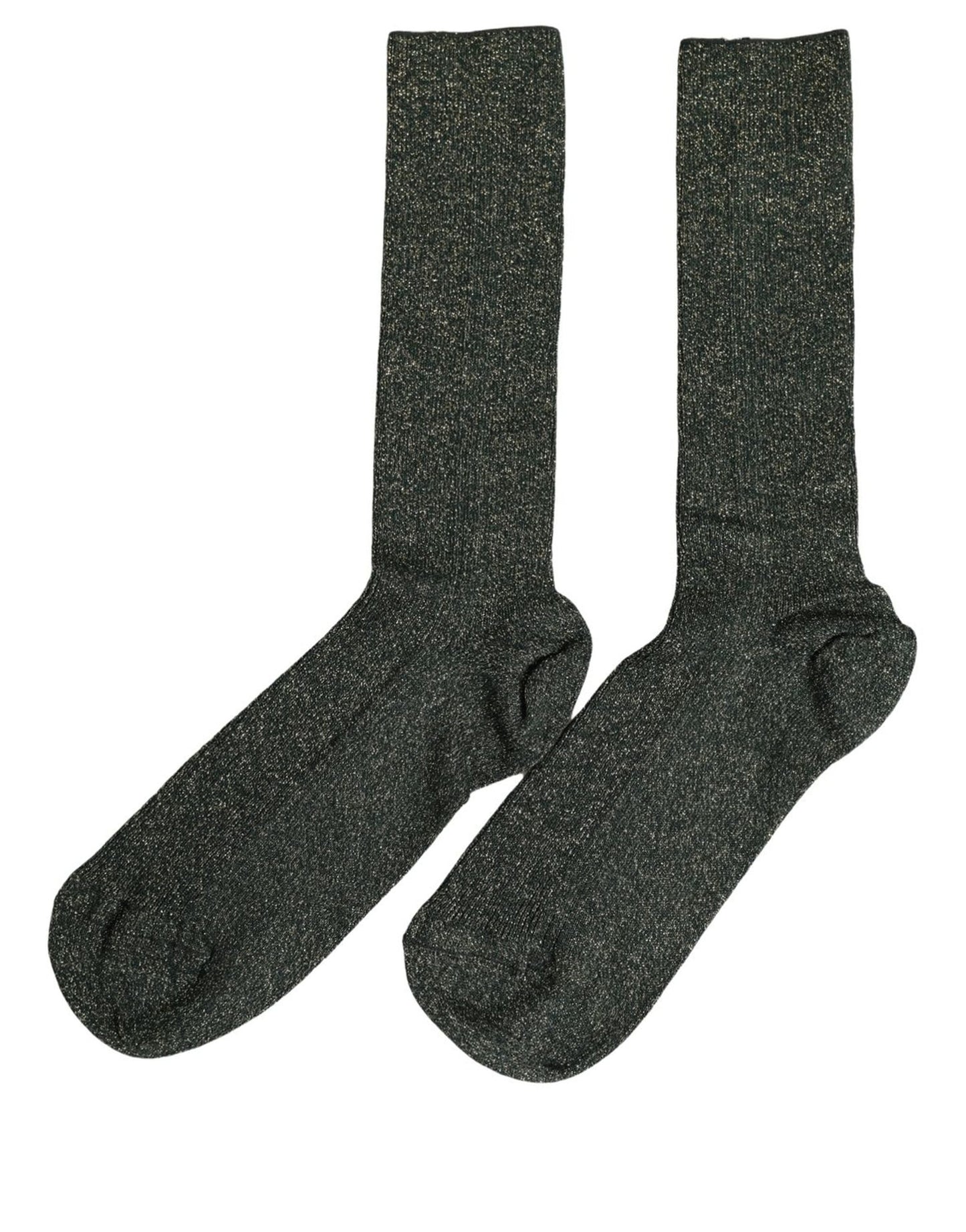Dolce & Gabbana Dark Green Viscose Logo Mid Calf Accessory Socks