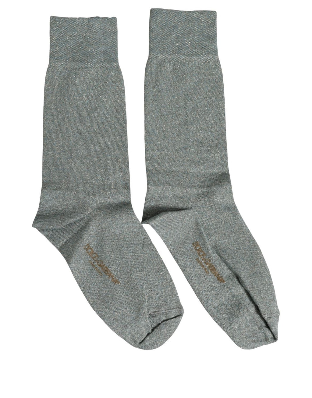 Dolce & Gabbana Gray Viscose Logo Mid Calf Accessory Socks - Eljoys Fashion 