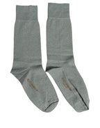 Dolce & Gabbana Gray Viscose Logo Mid Calf Accessory Socks - Eljoys Fashion 