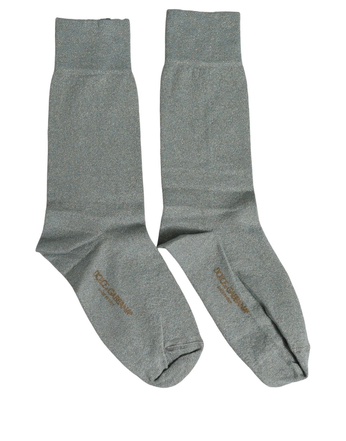 Dolce & Gabbana Gray Viscose Logo Mid Calf Accessory Socks - Eljoys Fashion 