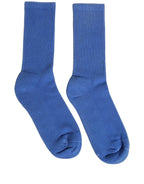Dolce & Gabbana Blue Cotton Ribbed Mid Calf Women Accessory Socks - Eljoys Fashion 