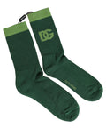 Dolce & Gabbana Green DG Logo Nylon Mid Calf Accessory Socks - Eljoys Fashion 