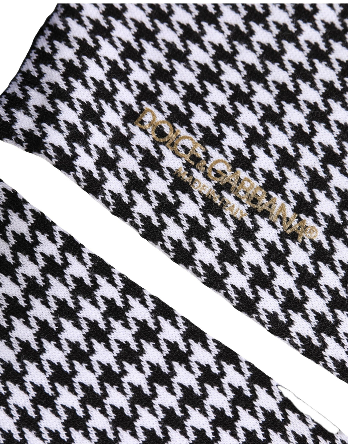 Dolce & Gabbana Black White Houndstooth Mid Calf Accessory Socks - Eljoys Fashion 