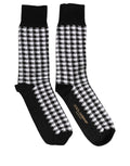 Dolce & Gabbana Black White Houndstooth Mid Calf Accessory Socks - Eljoys Fashion 