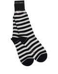 Dolce & Gabbana Black White Stripes Cotton Mid Calf Accessory Socks - Eljoys Fashion 