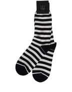 Dolce & Gabbana Black White Stripes Cotton Mid Calf Accessory Socks - Eljoys Fashion 