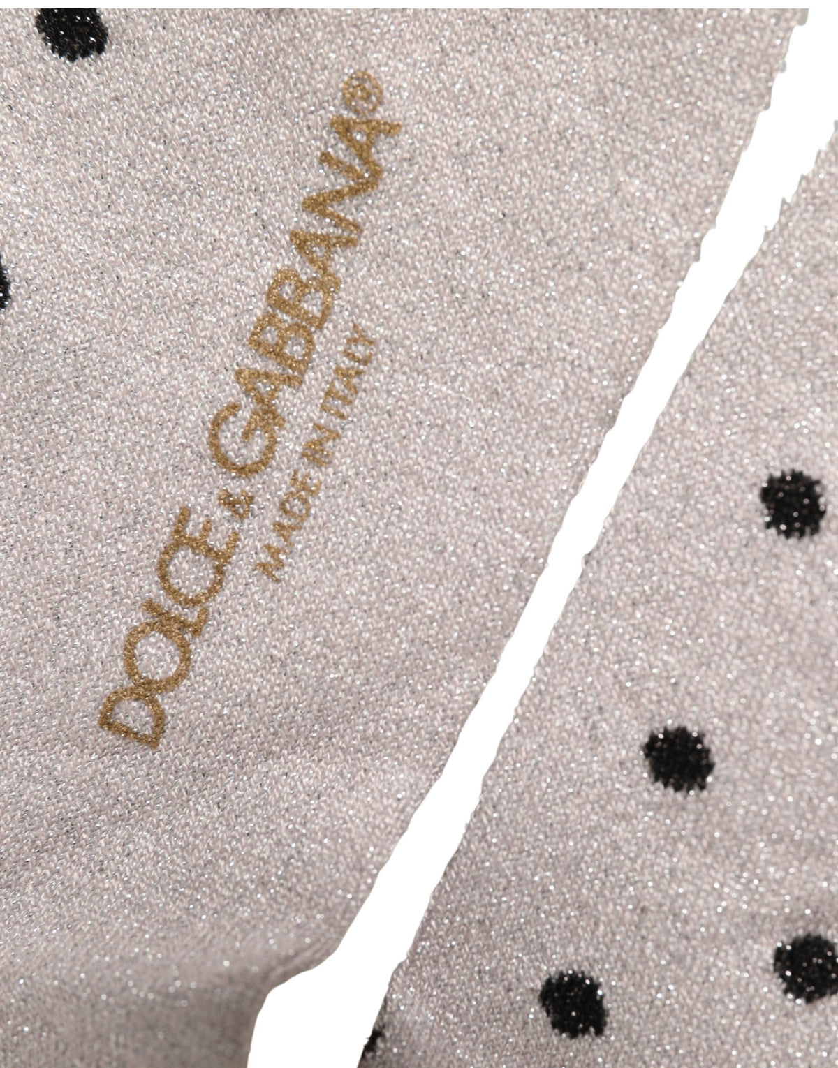 Dolce & Gabbana Gray Viscose Stretch Dotted Women Accessory Socks - Eljoys Fashion 