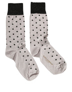 Dolce & Gabbana Gray Viscose Stretch Dotted Women Accessory Socks - Eljoys Fashion 