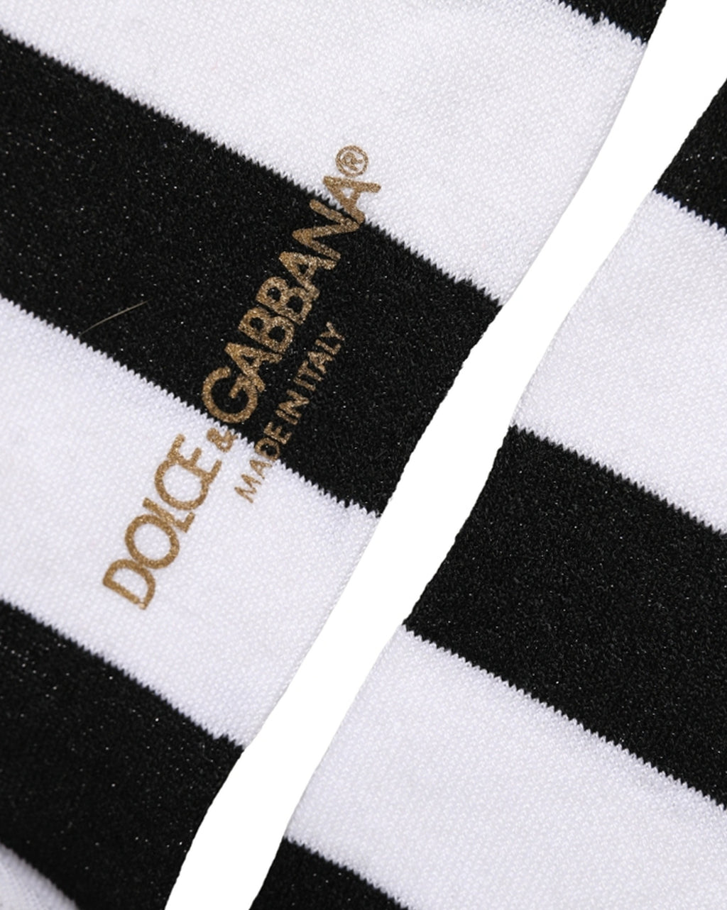 Dolce & Gabbana Black White Stripes Mid Calf Accessory Socks - Eljoys Fashion 
