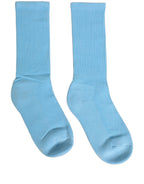 Dolce & Gabbana Light Blue Cotton Ribbed Mid Calf Accessory Socks