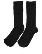 Dolce & Gabbana Black Wool DG Logo Mid Calf Accessory Socks - Eljoys Fashion 