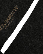 Dolce & Gabbana Black Wool DG Logo Mid Calf Accessory Socks - Eljoys Fashion 