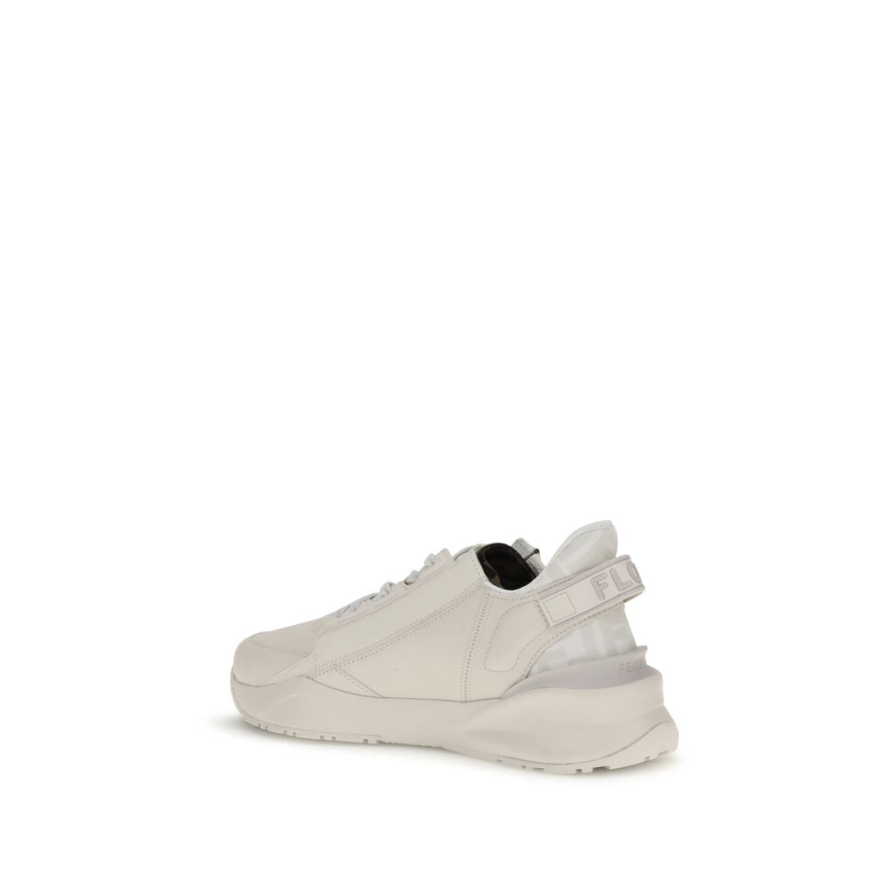 Fendi White Calf Leather Bos Taurus Athletic Sneakers Fendi