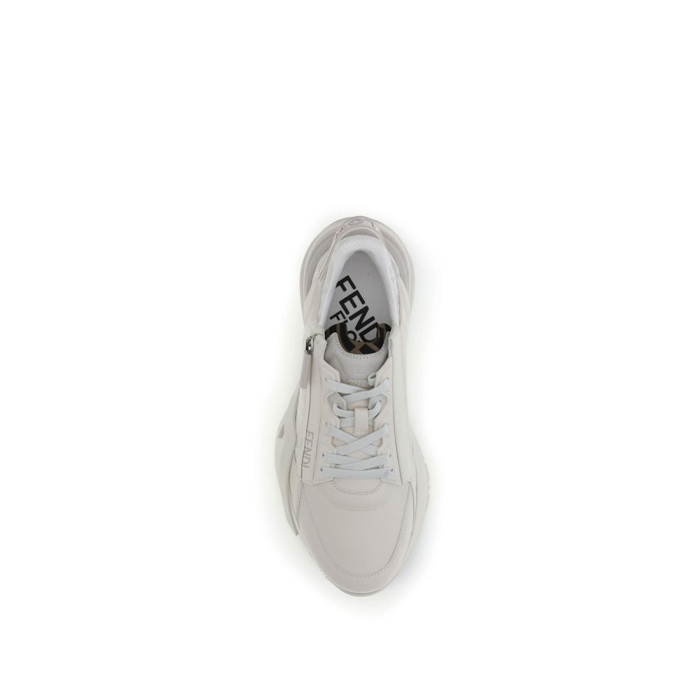 Fendi White Calf Leather Bos Taurus Athletic Sneakers Fendi
