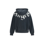 Black Cotton Sweatshirt by Palm Angels, featuring the brand's logo and a relaxed fit, displayed on a neutral background.
