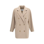 Max Mara Beige Wool Oves Aries Full-Length Jacket Max Mara