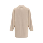 Max Mara Beige Wool Oves Aries Full-Length Jacket Max Mara