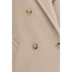 Max Mara Beige Wool Oves Aries Full-Length Jacket Max Mara