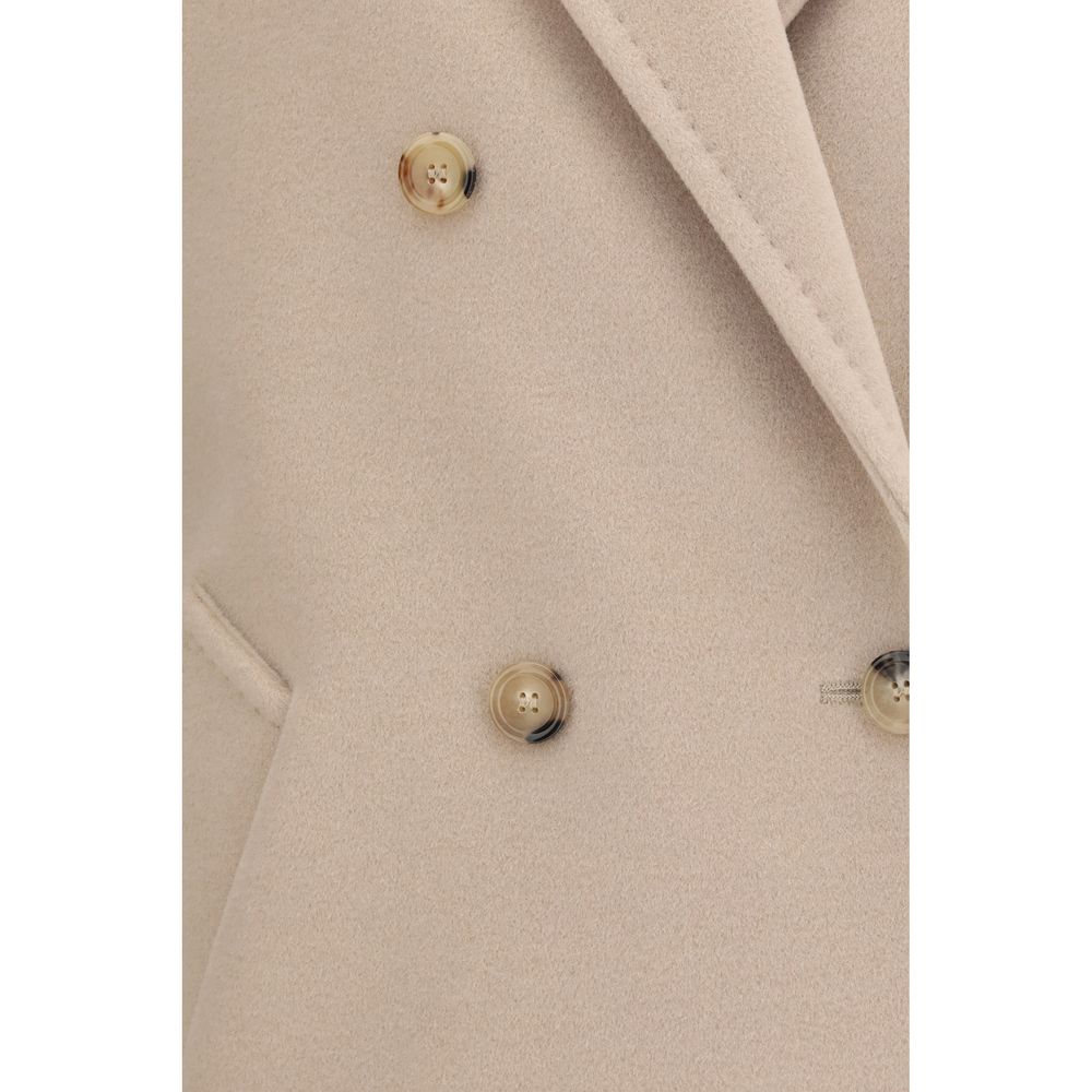 Max Mara Beige Wool Oves Aries Full-Length Jacket Max Mara