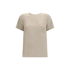 Max Mara Beige Silk T-Shirt Max Mara