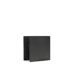 Saint Laurent Black Calf Leather Bos Taurus Wallet showing sleek design and textured leather exterior.