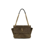 Saint Laurent Bicolor Suede Leather Shoulder Bag Saint Laurent