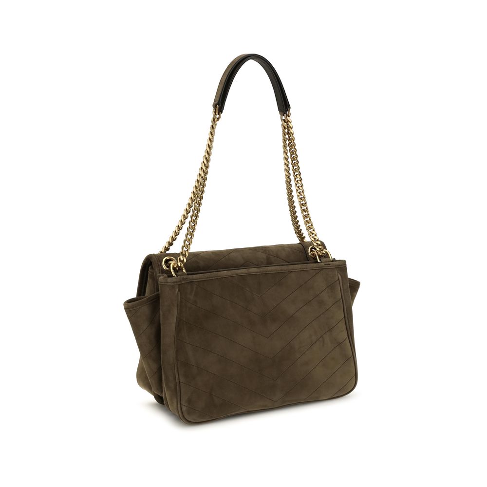 Saint Laurent Bicolor Suede Leather Shoulder Bag Saint Laurent