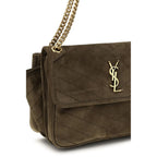 Saint Laurent Bicolor Suede Leather Shoulder Bag Saint Laurent