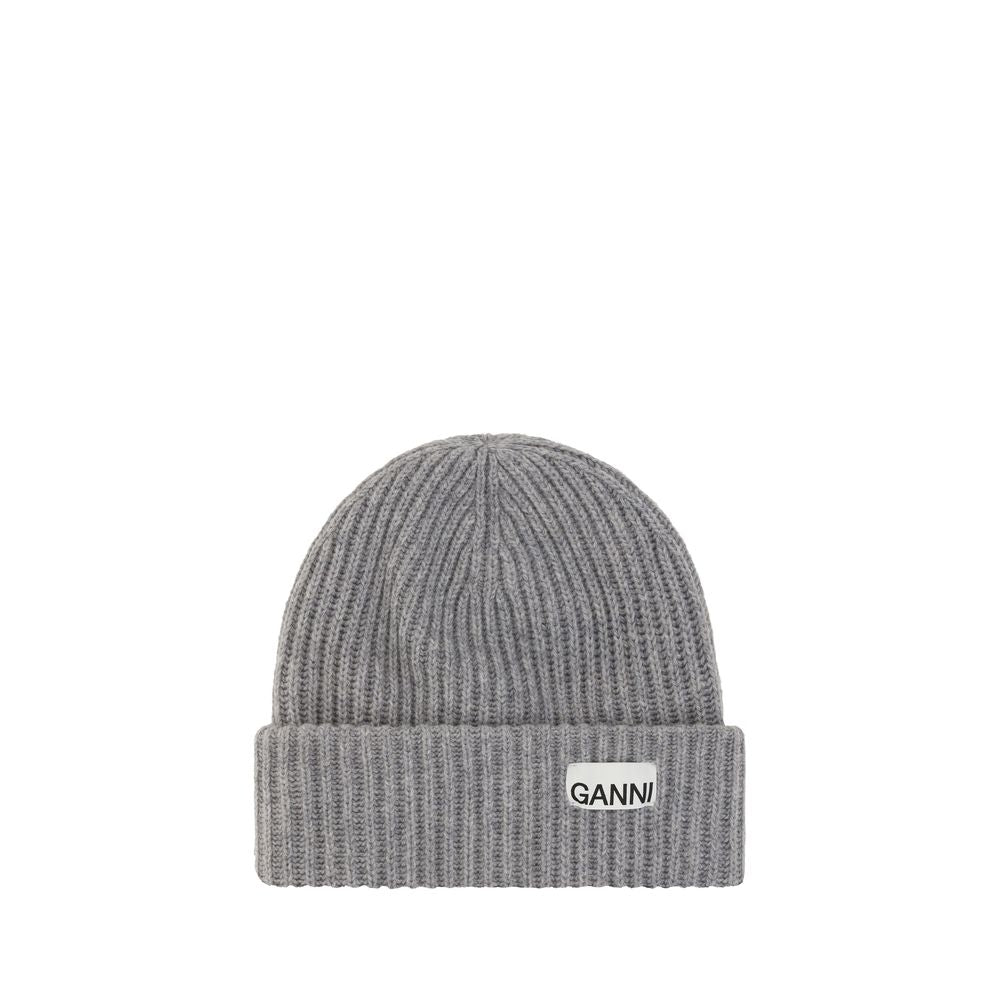 Ganni Gray Wool Oves Aries Beanie Ganni