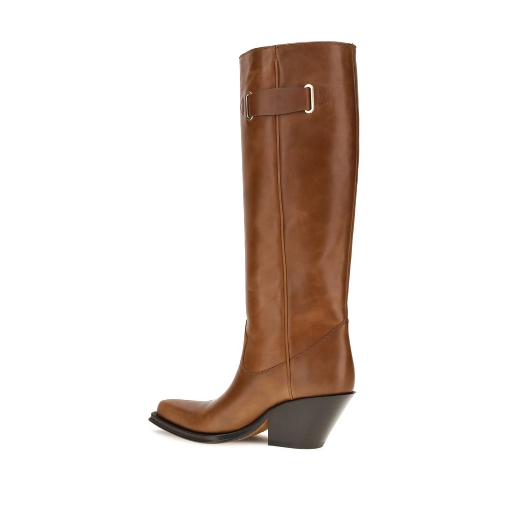 Chloé Brown Calf Leather Bos Taurus Over The Knee Chloé