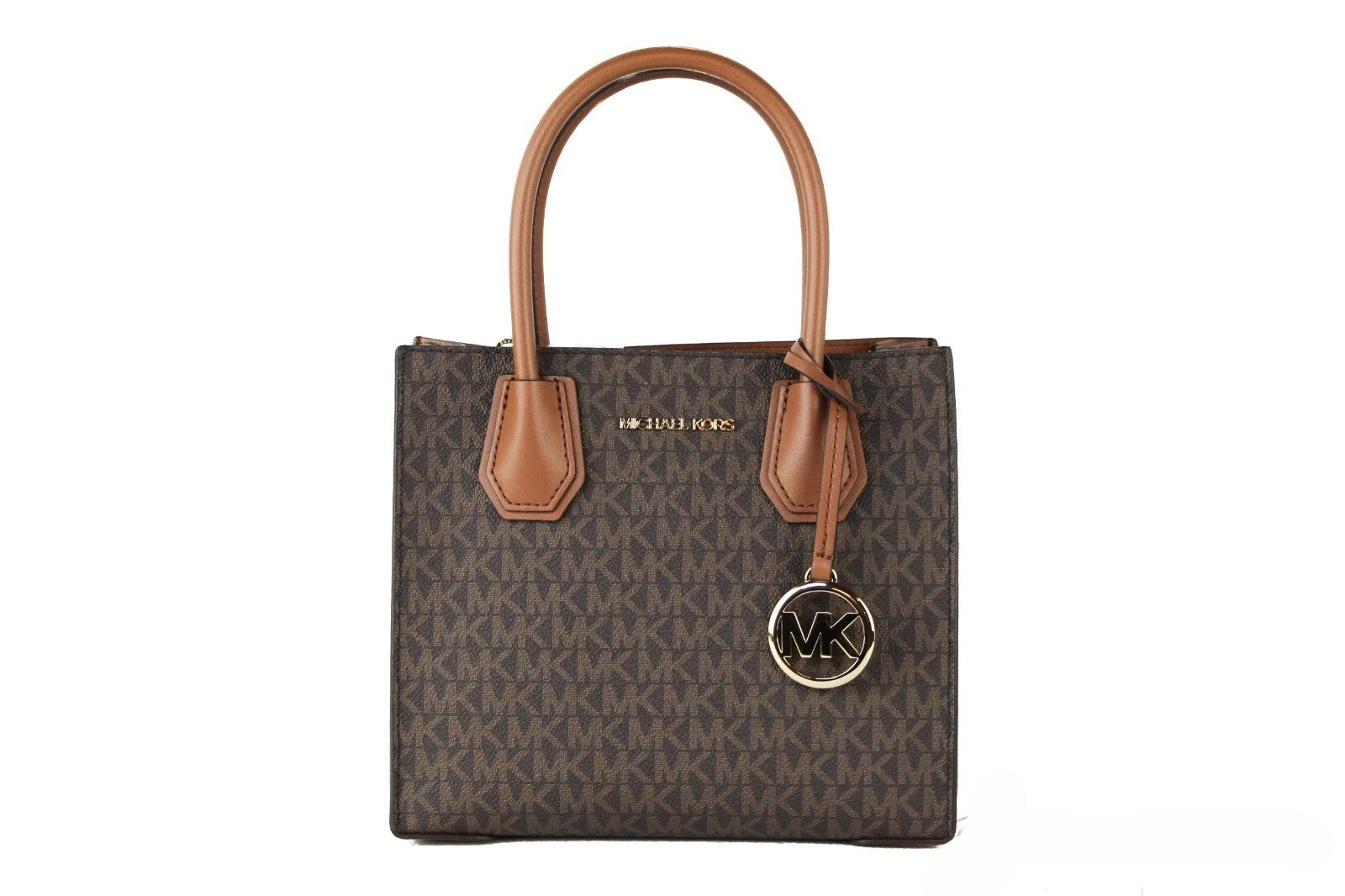 Michael Kors MICHAEL KORS Mercer 35S1GM9M2B Medium Logo And Leather Accordion Crossbody Bag In Brown Michael Kors