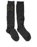 Dolce & Gabbana Dark Gray Wool Over The Calf Knee High Accessory Socks