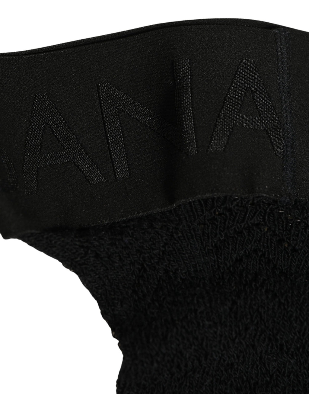 Dolce & Gabbana Black Wool Logo Calf Long Women Accessory Socks - Eljoys Fashion 