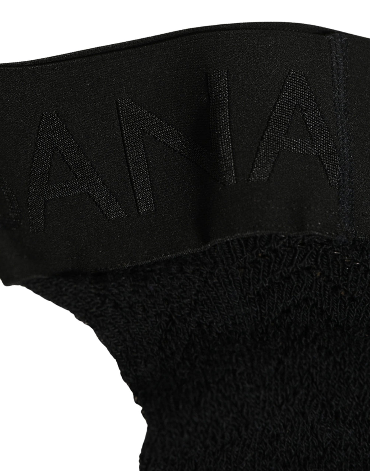 Dolce & Gabbana Black Wool Logo Calf Long Women Accessory Socks - Eljoys Fashion 
