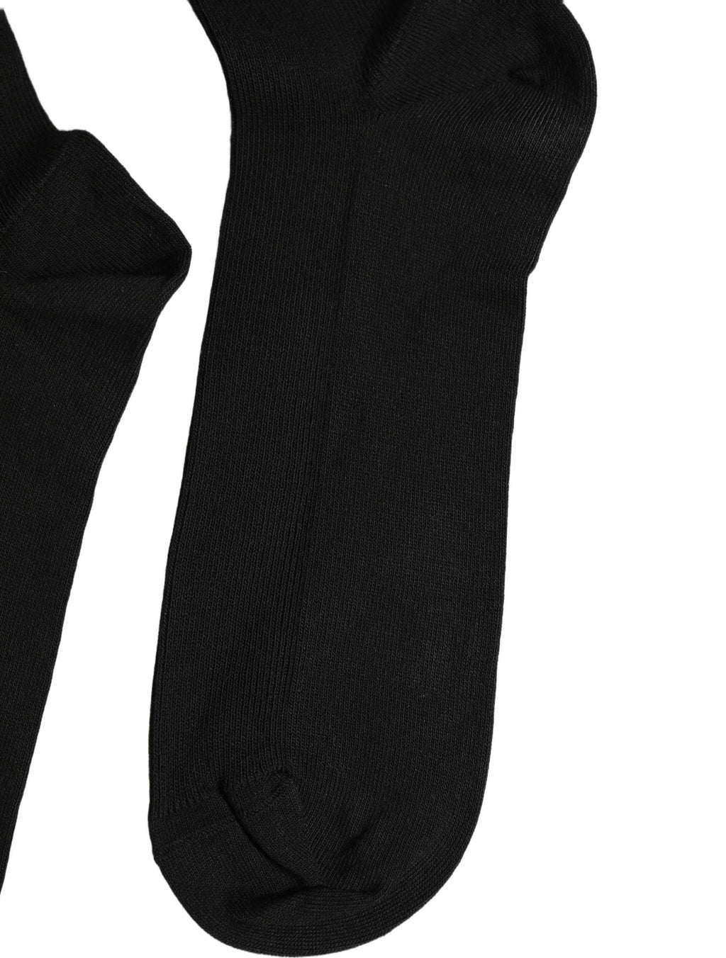 Dolce & Gabbana Black Cotton Ribbed Logo Over The Calf Women Socks - Eljoys Fashion 