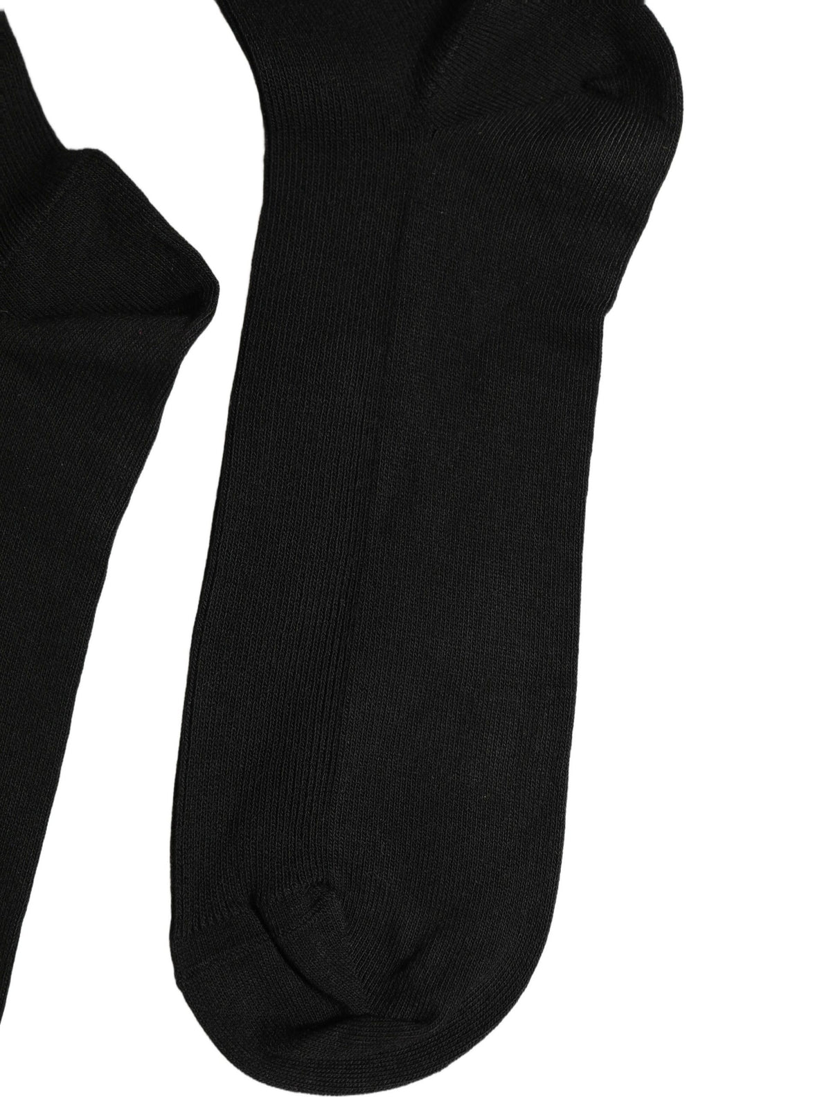 Dolce & Gabbana Black Cotton Ribbed Logo Over The Calf Women Socks - Eljoys Fashion 