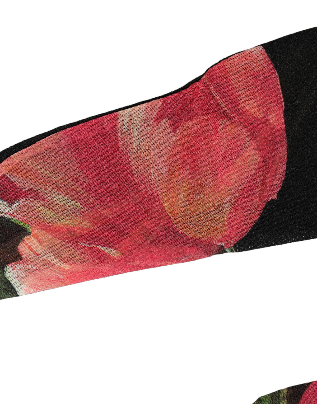 Dolce & Gabbana Black Pink Floral Tulip Nylon Stockings Socks - Eljoys Fashion 