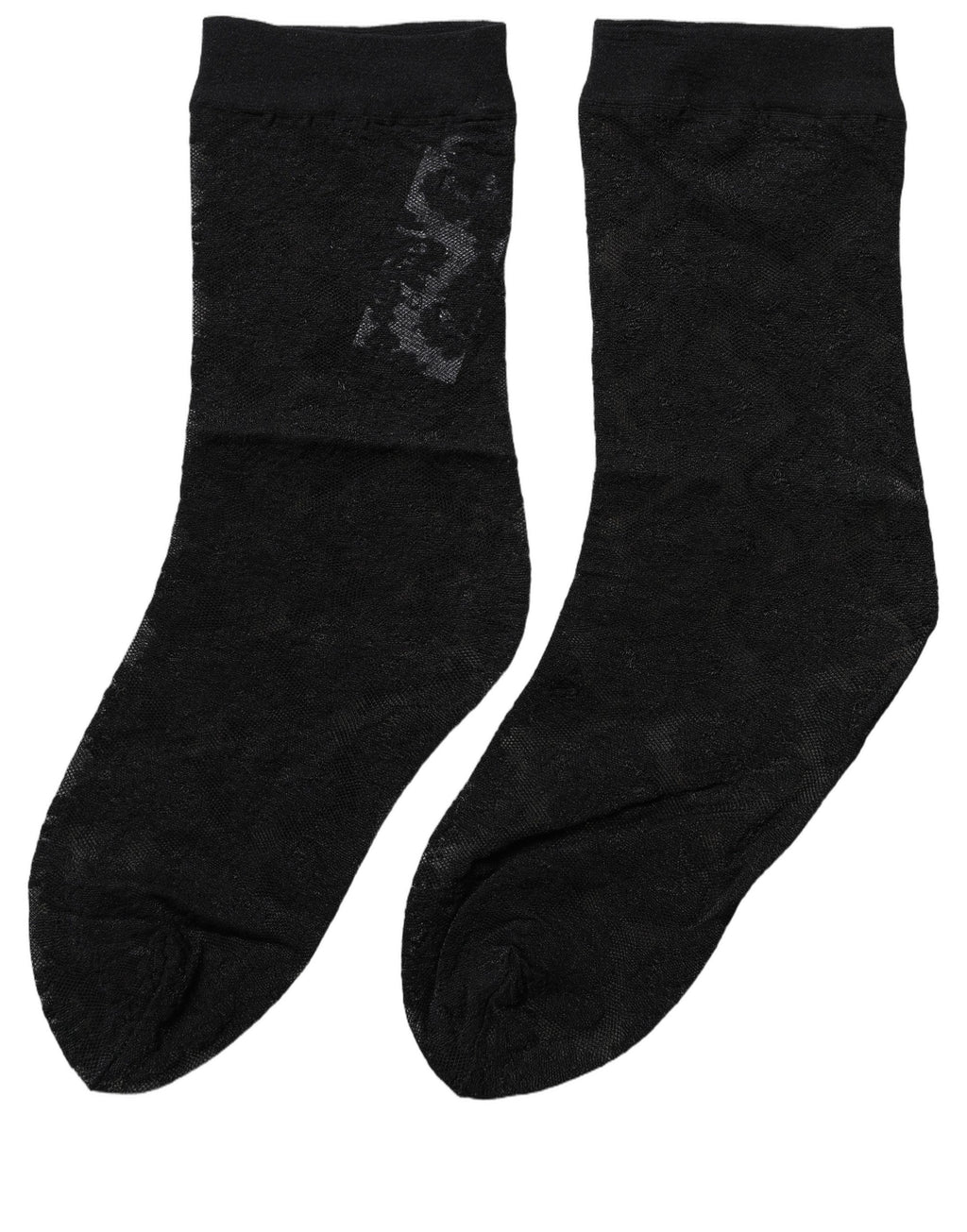 Dolce & Gabbana Black Floral Nylon Stretch Mid Calf Socks - Eljoys Fashion 