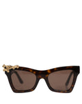 Dolce & Gabbana Brown DG4434 Accent Havana Acetate Frame Sunglasses - Eljoys Fashion 