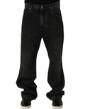 Dolce & Gabbana Dark Gray Cotton WideLeg Oversize Denim Jeans