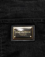 Dolce & Gabbana Black Cotton Relaxed Wide Leg Men Denim Jeans - Eljoys Fashion 