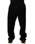 Dolce & Gabbana Black Cotton Relaxed Wide Leg Men Denim Jeans - Eljoys Fashion 