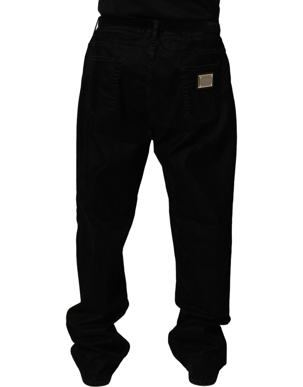 Dolce & Gabbana Black Cotton Relaxed Wide Leg Men Denim Jeans - Eljoys Fashion 