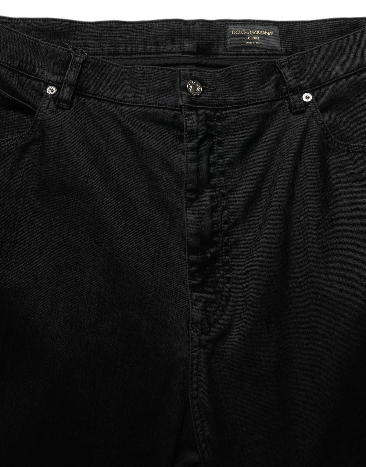 Dolce & Gabbana Black Cotton Relaxed Wide Leg Men Denim Jeans - Eljoys Fashion 