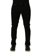 Dolce & Gabbana Black CottonStretch Regular Skinny Denim Jeans - Eljoys Fashion 